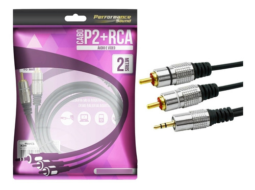 Cabo P2 2rca 2 Metros Profissional Pix Chipsce !