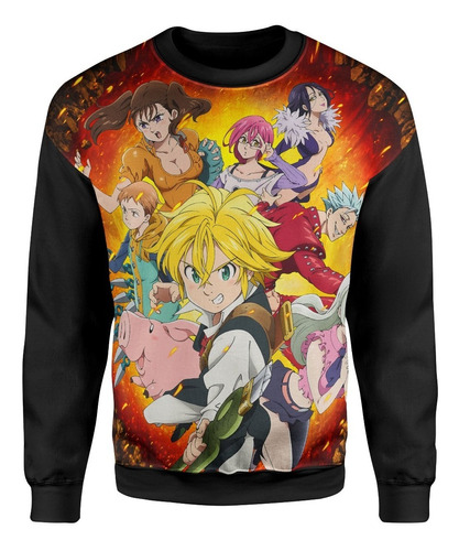 Moletom Blusa  Anime 7 Pecados Nanatsu No Taizai Ban Elaine Meliodas Escanor  King Manga 47