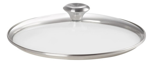 Tapa De Cristal 30 Cm Con Perilla De Acero Inoxidable