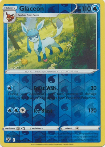 Glaceon 038/189 Reverse Holo Raro Pokemon Tcg