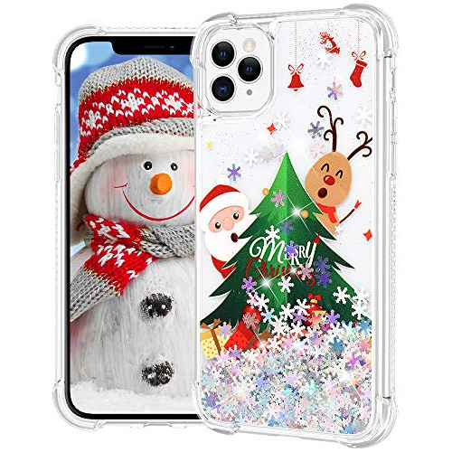 iPhone 11 Pro Max Caso De Navidad Brillo Bling Del Liqu...