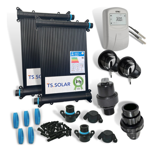 Kit Aquecedor Solar Piscina 18 Placas 3mt+ Contr Tholz+valvs