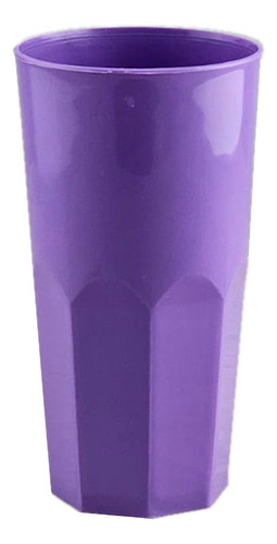 Vaso Facetado Plastico 350 Ml. Varios Colores X 10 Unidades 