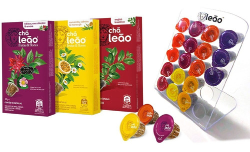 Combo De Cápsulas De Chá Leão Frutas E Flores - 30 Cápsulas
