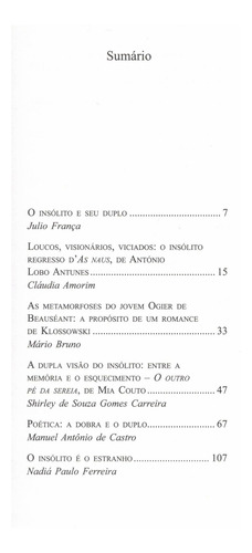 O Insólito E Seu Duplo