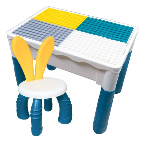 Mesa Lego Para Niños Juego Infantil Con Silla Mas Legos