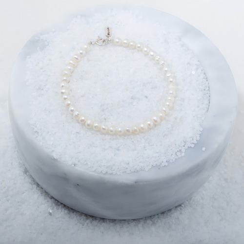 Pulseira Pérolas Naturais Prata Coleção Oceano Comprimento 19 Cm Cor Champanhe Diâmetro 8 Cm