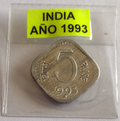 Moneda De La India De 5 Paisa Año 1993