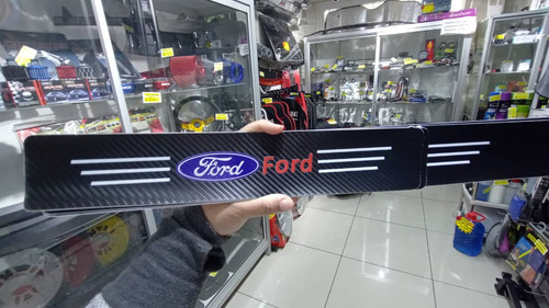 Cubre Socalo Pisaderas Pegatina Fibra Carbono Ford