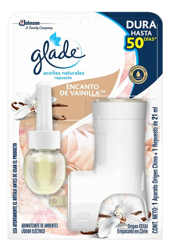 Aromatizante Glade Aceites Natu Encanto De Vainilla Aparato