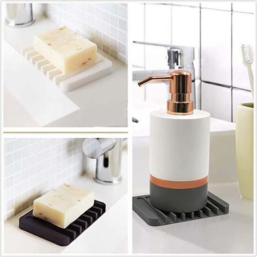 cocina Generies diseño de jabonera de silicona autodrenante para ducha Juego de 3 jaboneras de silicona antideslizante baño 