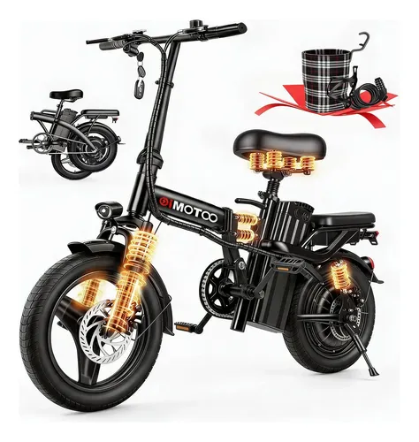 Oimotoo A9 Bicicleta Elétrica 600w Dobrável C/amortecedor Preto 14
