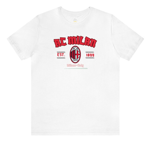 Remeras Algodon Peinado Ac Milan Italia Casual De Salida 