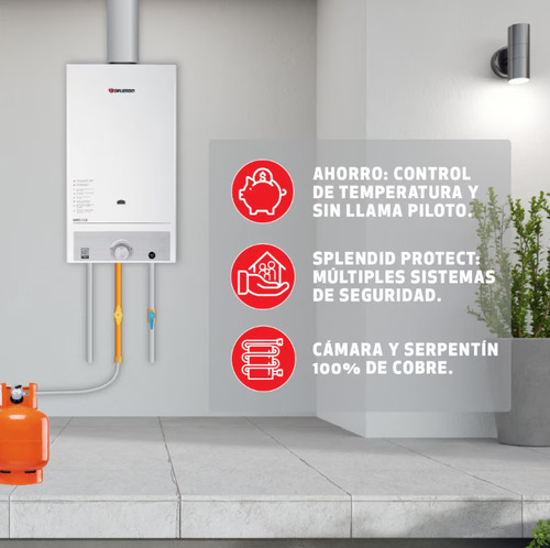 Calefont 10 Litros Tiro Natural Gas Licuado Master Splendid