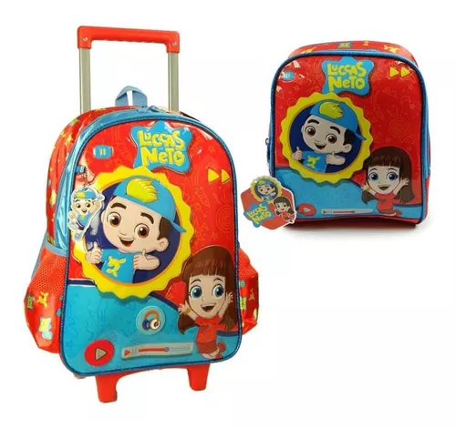 Mochila Luccas Neto Infantil Costas com Som - Original - Tem Tem