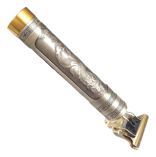 Máquina Acabamento Sem Fio Cabelo Pelos Barba Recarregável Cor Dourado-escuro 127/220V