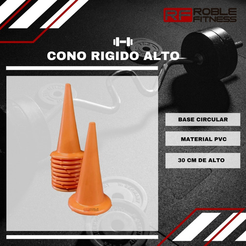 Imagen 4 de 9 de Cono Deportivo 30cm Rigido Plastico Base Circular Pack X 10