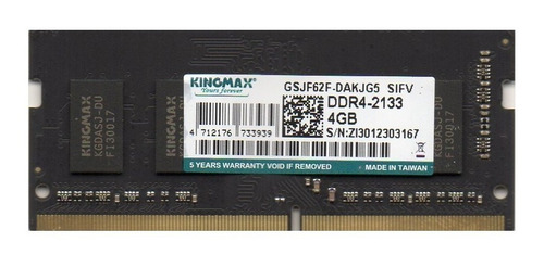 Memória Ram Notebook Ddr4 4gb 2133mhz Kingmax Pc4 17000