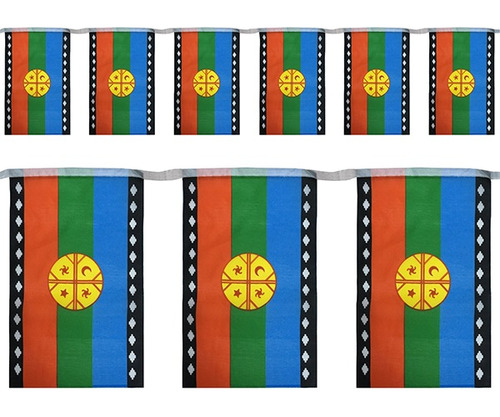 Guirnalda Bandera Mapuche Papel Fiestas Patrias 3mts X1