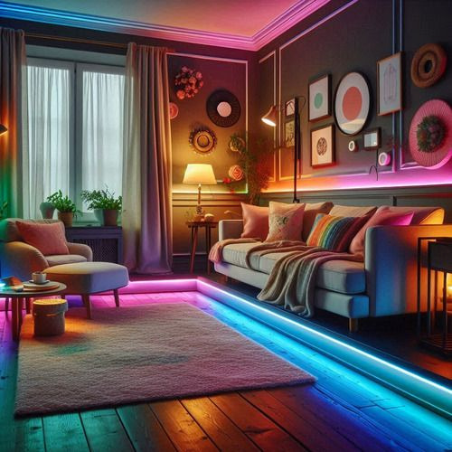 Tira Led Cob Rgb Practiled Rollo De 5 Metros Flexible Para Interior 12v