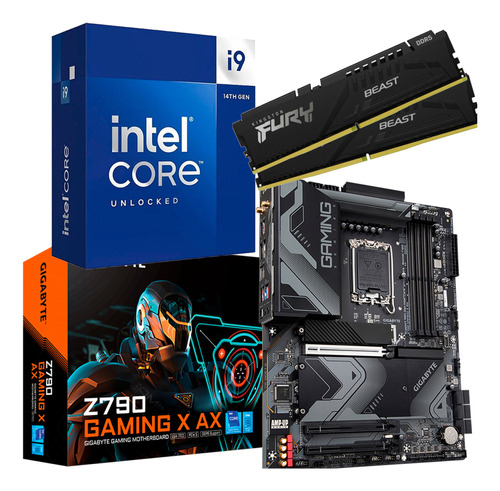 Kit Intel Core I9 14900kf   Gigabyte Z790 Gaming X Ax  64gb