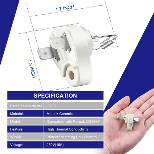 Fusible De Corte Térmico 152c, Compatible Con Raypak 005899f