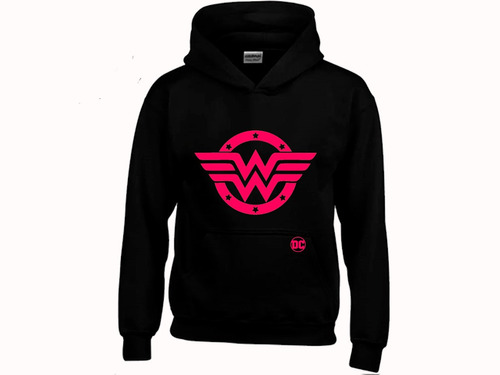 Buzo Negro Capota Wonder Woman, Mujer Maravilla Dc Comics 