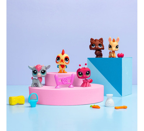 Littlest Pet Shop, pacote com 5, Granja Mascotas, Colecionáveis