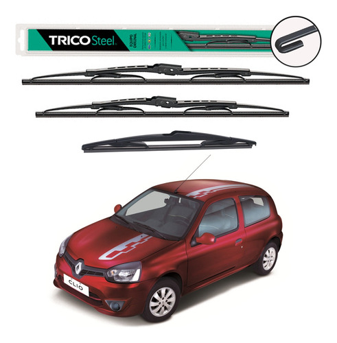 Kit X 3 Escobillas Limpiaparabrisas Renault Clio Mio