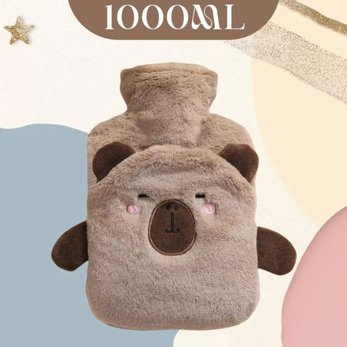 Bolsa De Agua Caliente Animales Peluche 1 Lt Cólico Dolores Marron Capibara