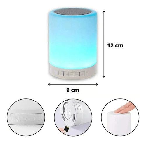 Lámpara Touch Portatil Con Parlante Bluetooth 2 En 1 Lider Blanco Blanco