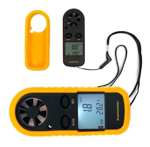 Anemômetro Digital Portátil Medidor Temperatura Ciclismo