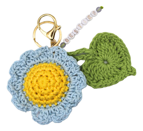 Llaveros Personalizados Flor Aesthetic Crochet Tejido A Mano