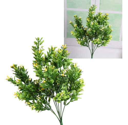 Flores Artificiales Amarillas, Hojas Y Plantas Con Forma Rea