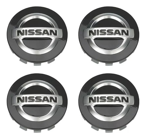 Pack 4 Tapas De Centro De Llanta 54mm Para Nissan