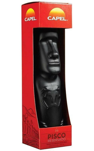 Pisco Capel Moai Litro Con Estuche Bostonmartin
