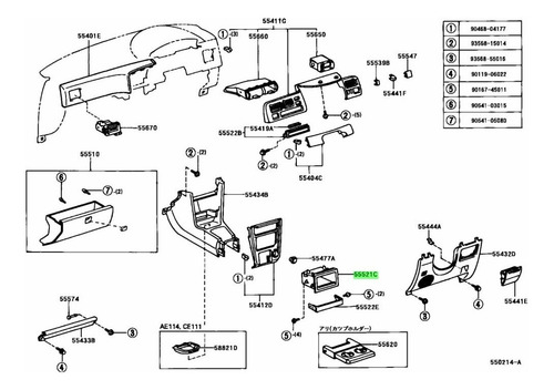 Caja Apertura Estéreo/radio Toyota Corolla/tercel