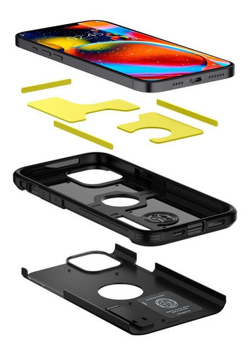 Capa com carregamento sem fio Spigen Tough Armor black com design iphone 12 pro max para Samsung Galaxy Galaxy S20 FE 5G de 1 unidade