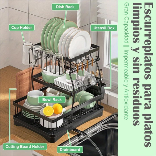 Escurridor Acero Inoxidable, Escurridor Platos De 3 Niveles