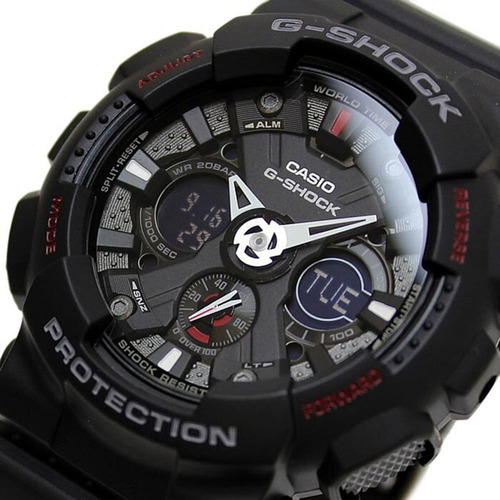 Reloj Casio G-shock GA-120-1adr, color de la correa: negro, color del bisel: negro, color de fondo: negro
