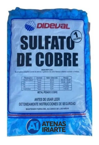 Sulfato De Cobre Alguicida Piscinas 1kg