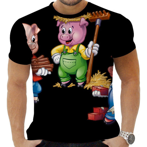 Camisa Camiseta Três Porquinhos Lobo Desenho Infan Til 20