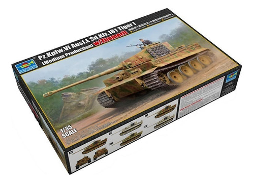 Tanque Tiger I Maqueta 1/35 Trompete 9539 Zimmerit P Armar