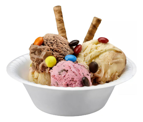 50un Cumbuca Isopor 200ml Prato Fundo Pote Açaí Caldo Sopa