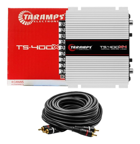 Modulo Taramps Ts400 Digital 4 Canais 400w Rms Rca + Cabo