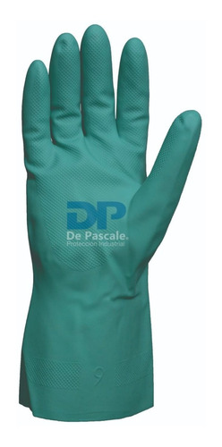 Guante Acrilo Nitrilo Flocado Verde Pvc Quimico T7 Dps41482