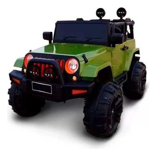 Mini Carro Eletrico Jeep Criança Portas Luz E Som Verde
