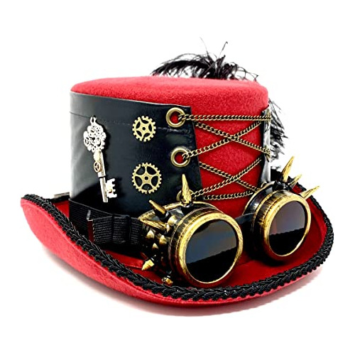 Sombrero Steampunk Con Gafas Para Disfraz