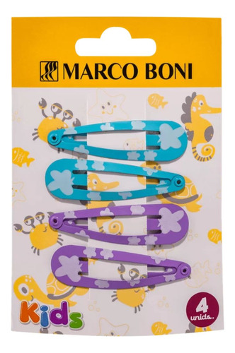 Kit 4 Presilhas De Cabelo Tictac Print Linha Kids Marco Boni