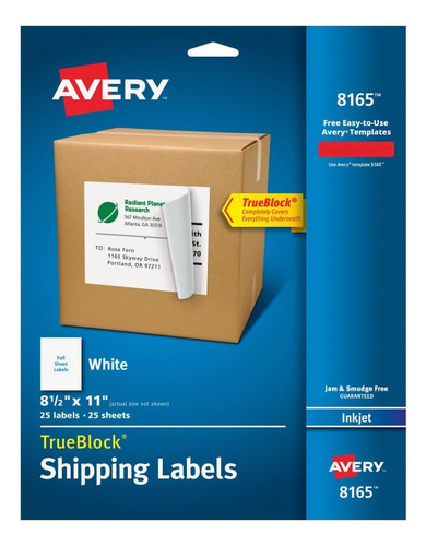 Etiqueta Blanca Inkjet Tamaño Carta, Avery 8165